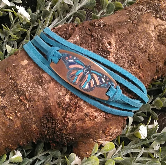 Handmade Butterfly Wrap Bracelet - Picture 2 of 5